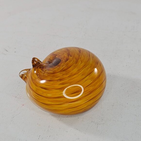 Nunwell Art Glass Sleeping Cat Figurine 2008 Amber Swirl - Picture 3 of 8